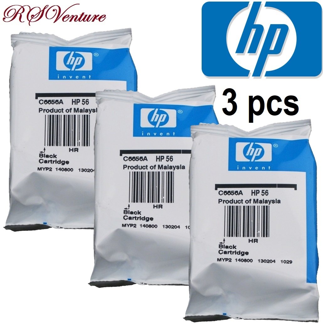 3 Hewlett Packard - HP 56  C6656A Black Ink Cartridge
