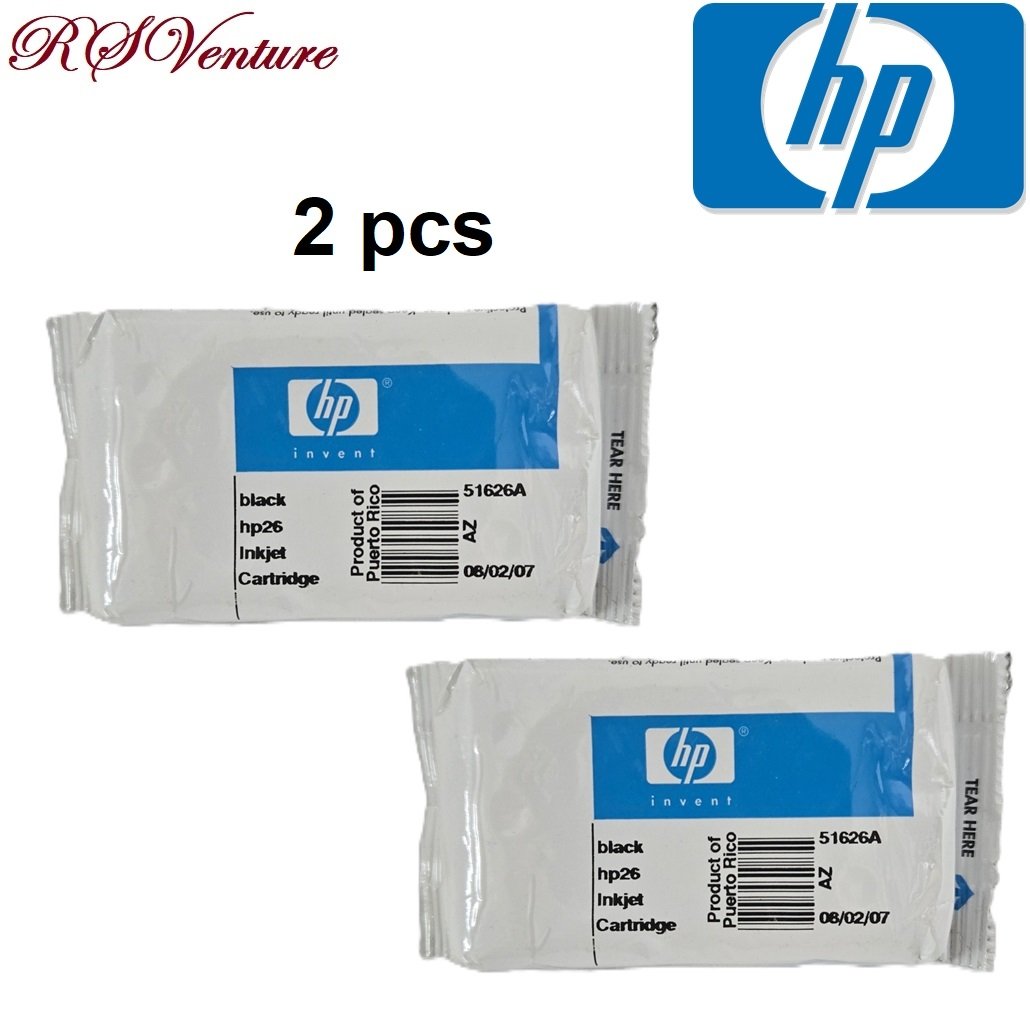 2 Hewlett Packard - HP 26  51626A Black Ink Cartridge
