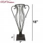 Caged Iron Hand Blown Glass Urn/Vase