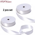 2 Rolls 1.5 Inch White Satin Ribbon