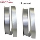 2 Rolls 7/8 Inch Silver Satin Ribbon 2 Rolls 7/8 Inch Silver Satin Ribbon
