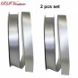 2 Rolls 7/8 Inch Silver Satin Ribbon