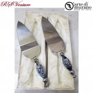 2pc Murano Art Deco Collection Cake Server