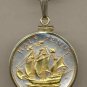 Sailing Ship Coin Necklace Pendant