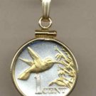 Hummingbird Coin Necklace Pendant Bird