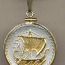 Viking Sailing Ship Coin Necklace Pendant