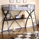 APOLLO 1 TWIN METAL MODERN METAL LOFT BED W/ WORKSTAION