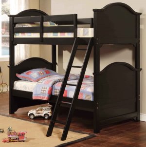 CAPE COD TWIN TWIN BUNK BED BLACK SOLID WOOD