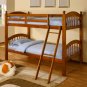 CONEY ISLAND OAK CONVERTIBLE SOLID WOOD TWIN BUNK BED