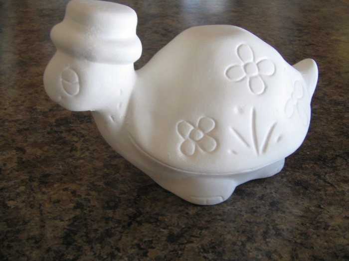 Ready To Paint Ceramic Garden Turtle Bisque