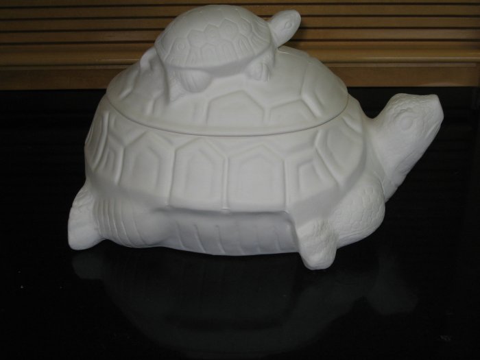 Turtle Cookie Jar Ready To Paint Ceramic Bisque