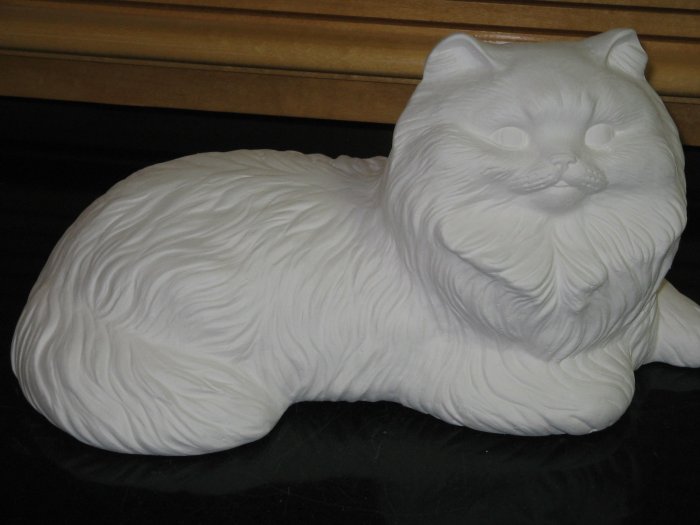Ready To Paint Persian Cat Ceramic Bisque Laying Down