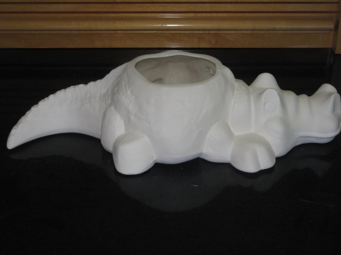 Alligator Planter Flower Pot Ready To Paint Bisque Ceramic
