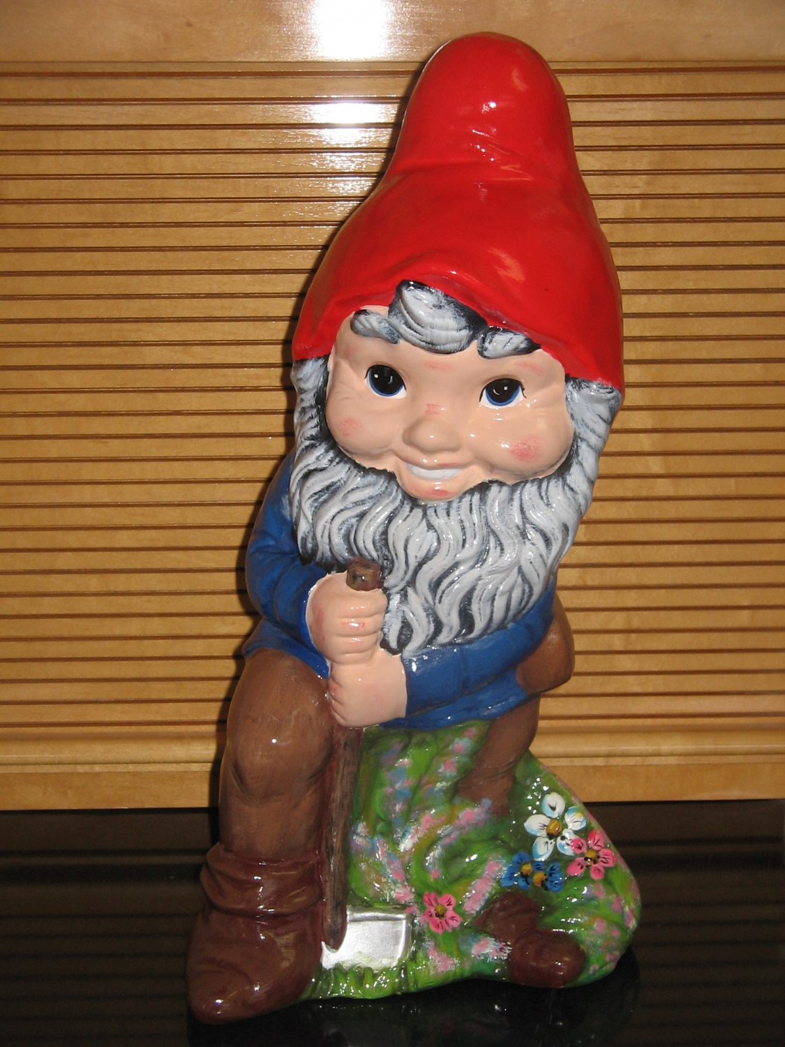 Large Ceramic Garden Gnome Dwarf Ready To Paint Ceramic Bisque Shovel.