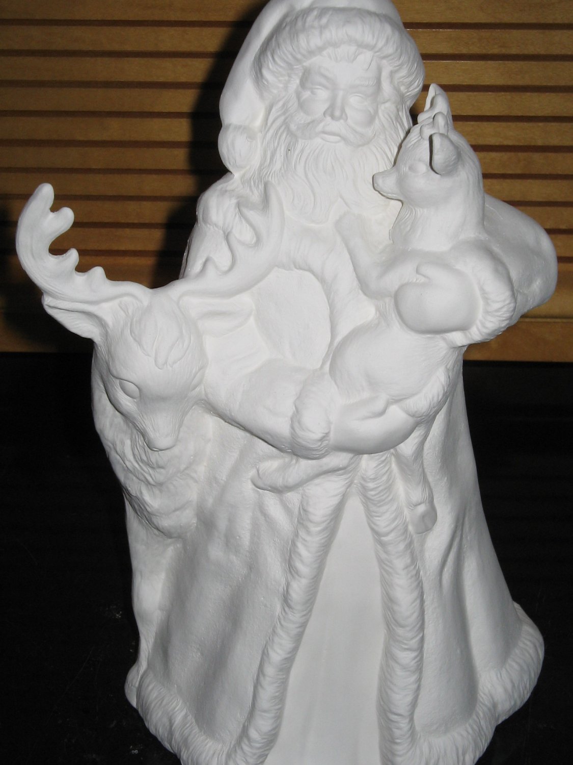 Ready to Paint Father Christmas Ceramic Bisque Figurine with Riendeer U