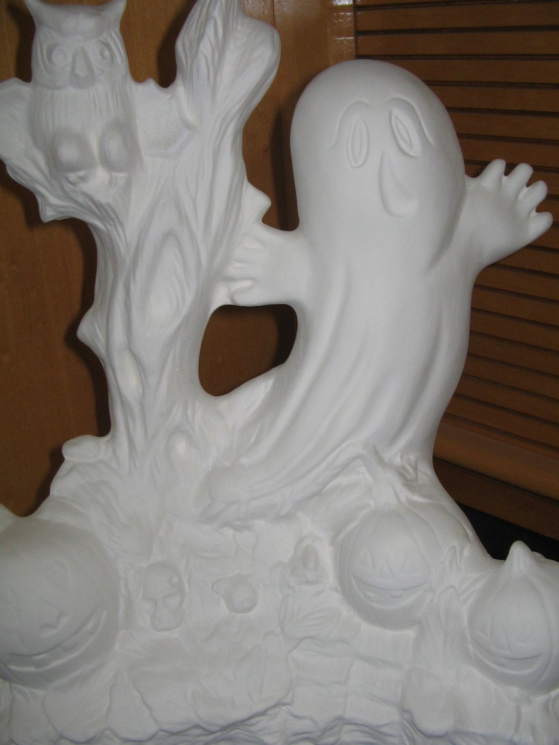 Ceramic Ready To Paint Halloween Scene With Ghost U Paint Bisque