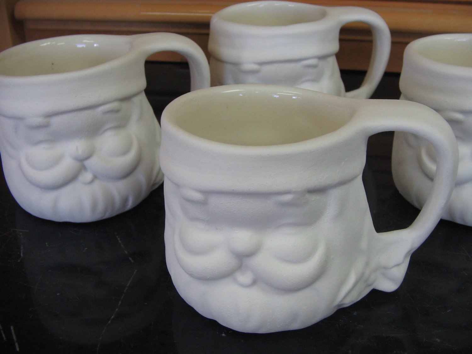 Ceramic Bisque Set of 4 Santa Mugs Ready To Paint U Paint Ceramics