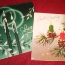 Red Green Candles Vintage Christmas Cards