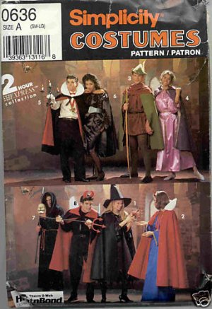 Halloween Costumes VAMPIRE DEVIL Reaper Witch Twilight Simplicity # 0636 FREE SHIPPING