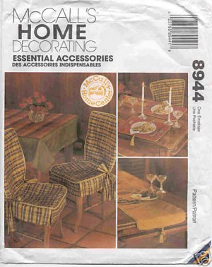 HOME DECORATING chair cover, pillow, table cloth, napkins, placemats MORE McCalls 8944 Free Shipping