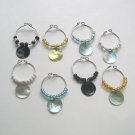Mother Of Pearl Wine Charms: 8 Set