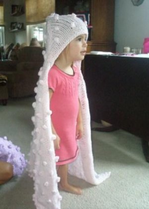 Pom Pom Blanket With Hood