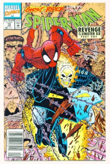 SPIDER-MAN #18 Marvel Comics 1992 NM Ghost Rider