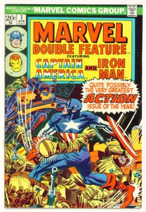 MARVEL DOUBLE FEATURE #3 Marvel Comics 1974 Captain America Iron Man
