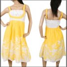 New Long Yellow Floral Plus Size Tank Dress