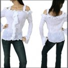 New Sexy White Long Sleeve Plus Size Top