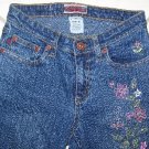 Z CAVARICCI GIRLS STRETCH JEANS WITH FLOWER STITCHING W25”XL29”