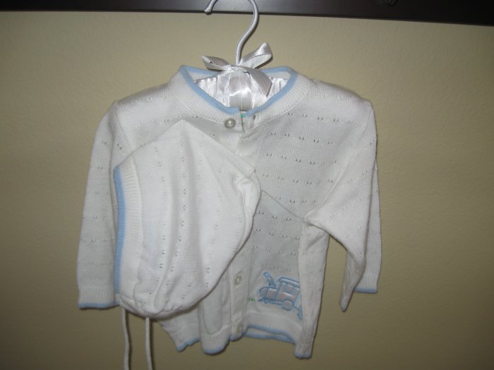 Boy White Baptism Sweater