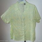 FREE SHIPPING GREEN TOP embroidered blue flowers SPRING shirt plus 22w 24w
