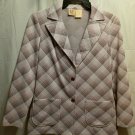FREE SHIPPING vintage Pink Plaid Polyester Blazer Jacket w/ pockets KO KO KNITS retro size 8