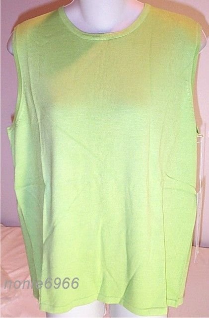 Diane Gilman TOP sweater SHELL viscose GREEN nwt NEW S Small