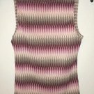 FREE SHIPPING ZIG ZAG tank top sleeveless shirt green pink Identity Juniors Small Medium
