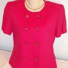 FREE SHIPPING Bright PINK Jacket double breasted suit coat top Jennifer Jeffries 6 rayon linen