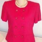 FREE SHIPPING Bright PINK Jacket double breasted suit coat top Jennifer Jeffries 6 rayon linen