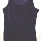 DARK PURPLE Jumper Dress velvet cotton overall style Kathy Ireland Sport L Large