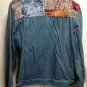FREE SHIPPING Unique Denim Jacket embellished patchwork MULTI TEXTURE boho hippie velvet tapestry 14