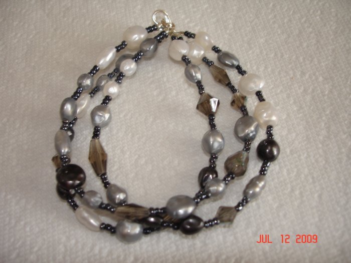 Faux pearl multistrand bracelet