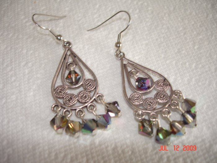 Festive Swarovski crystal chandelier earings