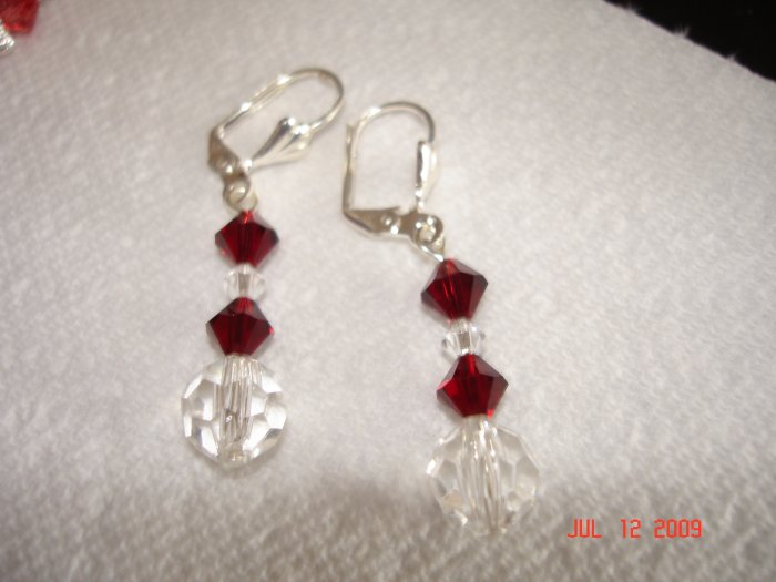 Swarovski garnet drop earings