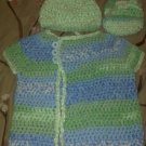 Blue & Green Kimono Sweater set