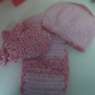 Pink & Pink Multicolor Children's Winter Set