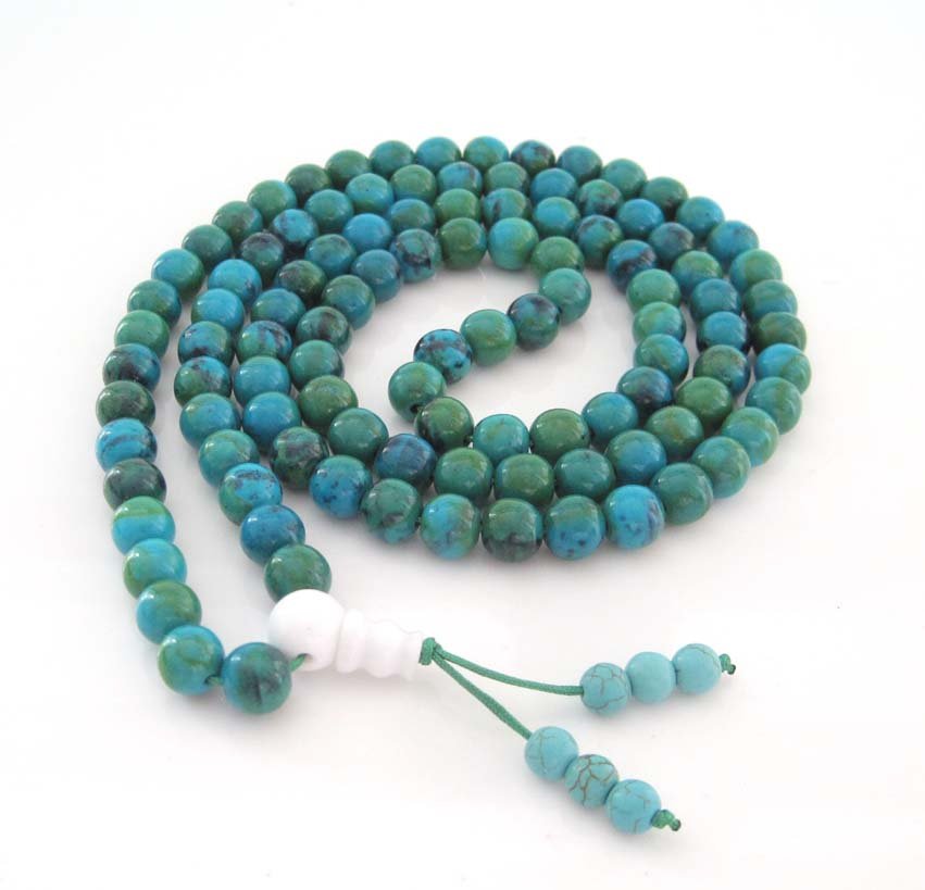 8mm 108 Jade Beads Tibet Buddhist Prayer Meditation Mala Necklace ZZ170