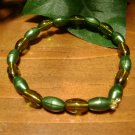Girls Green and Gold Beaded Stretch Bracelet (#ARC007)