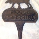 Cast Iron Moose Crossing Large Sign