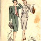 Vogue Couturier Sewing Pattern 235 Women's Suit Vintage Circa 1939 Size 12, Bust 30, Hip 33