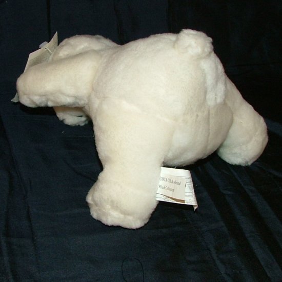 large coca cola stuffed polar bear